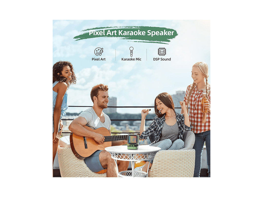 Divoom Ditoo-Mic Bluetooth Speaker with Karaoke Microphone - Green in Qatar Divoom Ditoo-Mic Bluetooth Speaker with Karaoke Microphone - Green in Qatar